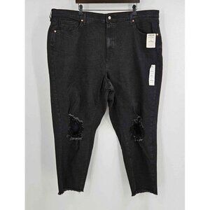 New Signature Gold Levi Strauss 90s Black Distressed Moms Jeans Super Stretch 24